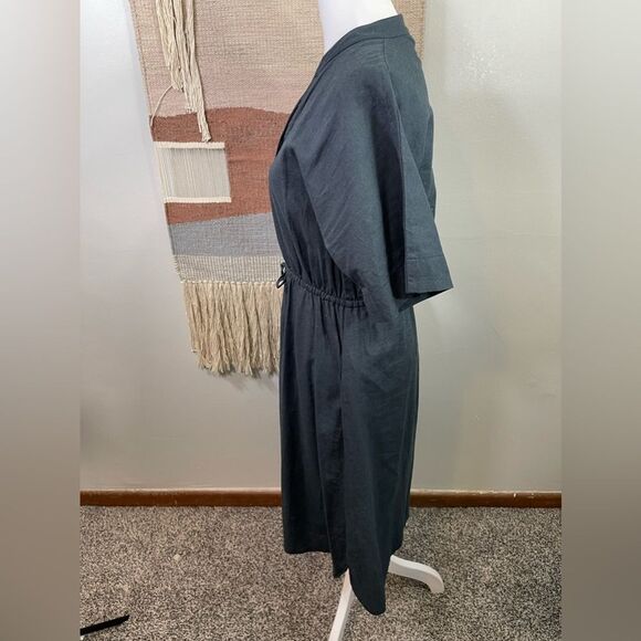 Lilya Gray 100% Linen Button Up Short Sleeve Shirt Dress S - Picture 3 of 7